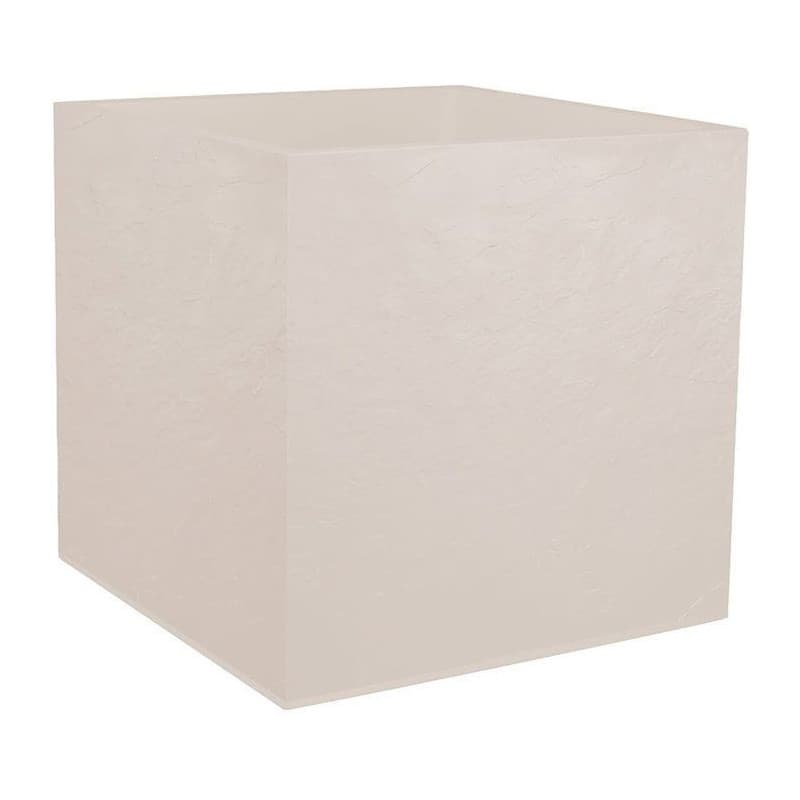 Pot de Fleurs Carré Volcania 50 cm - Beige Calcaire - EDA - Image 1