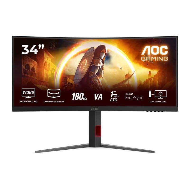 Écran PC Gamer incurvé AOC 34'' WQHD 180Hz - Image 1