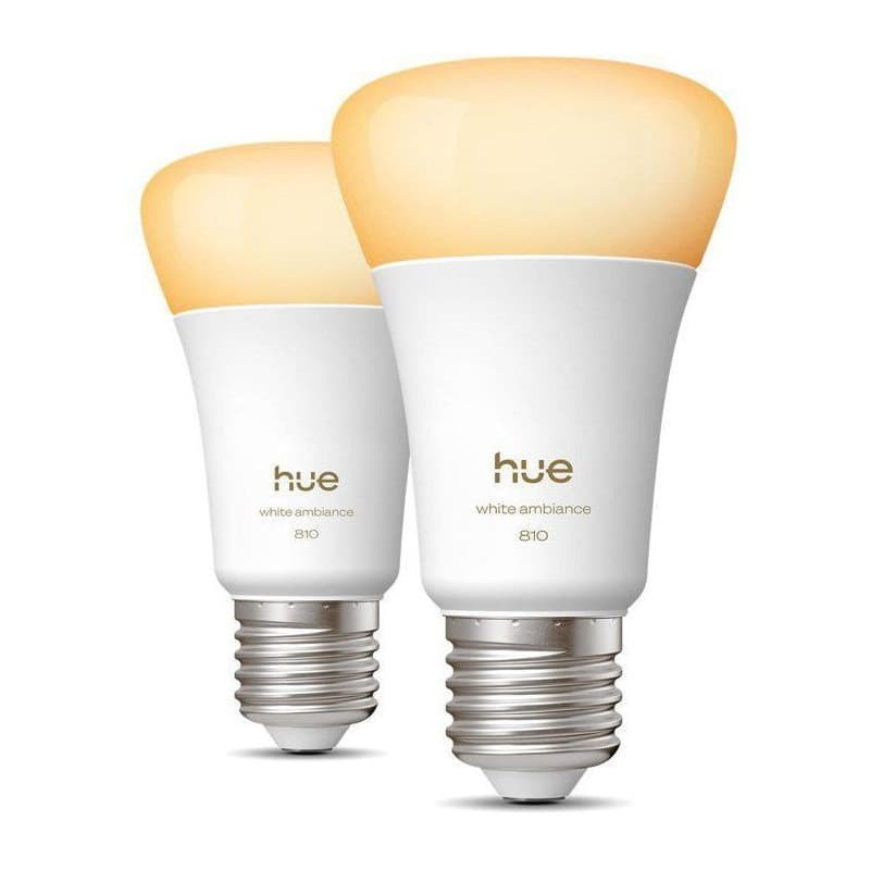 Pack de 2 Ampoules LED Connectées Philips Hue E27 6W - Image 1