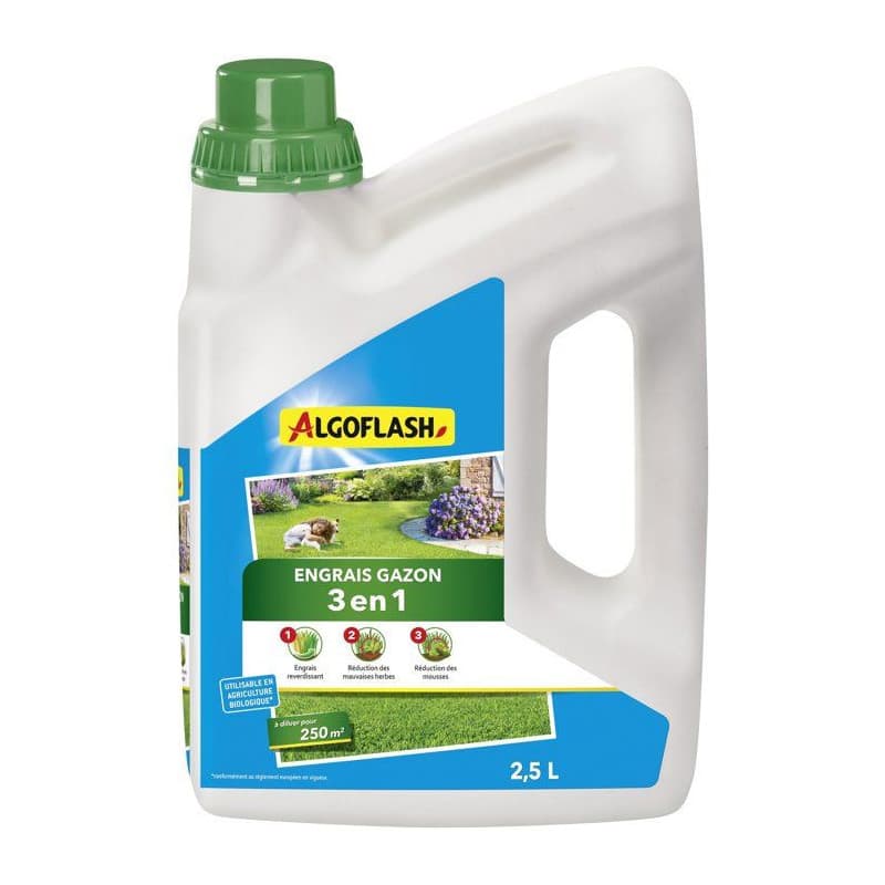 Engrais Gazon Liquide 3 en 1 - ALGOFLASH 2,5 L - Image 1