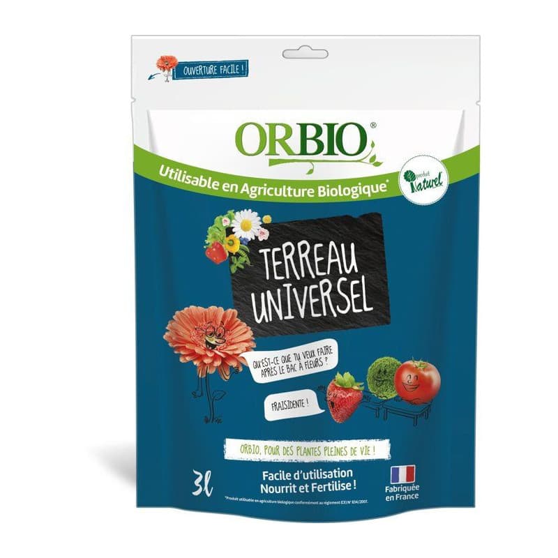 Terreau Universel ORBIO 3 L - Idéal pour vos plantes - Image 1
