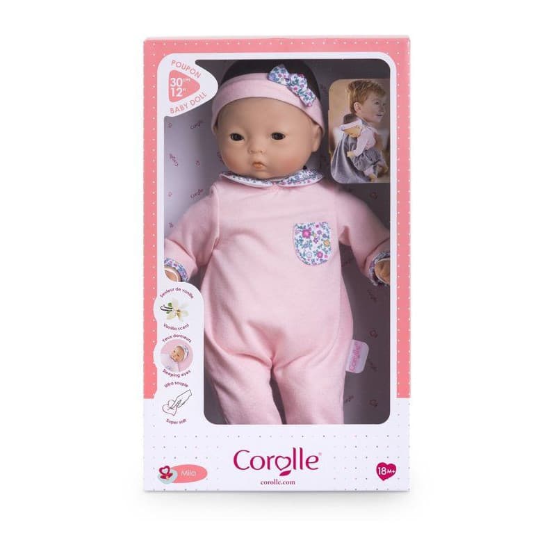 Poupon Bébé Calin Mila - 30 cm avec Pyjama Rose - Image 1
