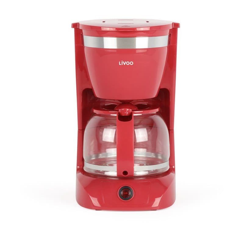 Cafetière Électrique Rouge LIVOO 800W 12 Tasses - Image 1