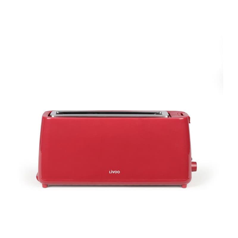 Grille-pain long rouge LIVOO avec thermostat réglable - Image 1