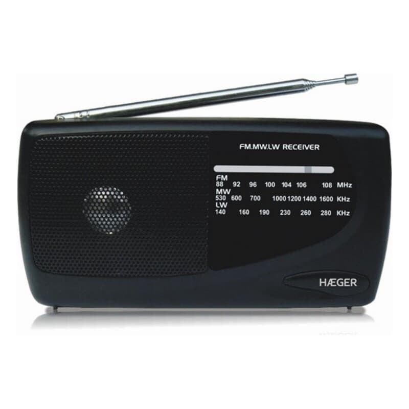 Radio AM/FM Haeger PR-TRI.002A Noir - Image 1