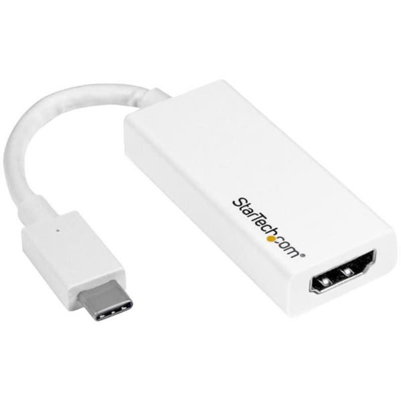 Startech.com Adaptateur vidéo USB-C vers HDMI - M/F - Ultra HD 4K - Blanc - Image 1