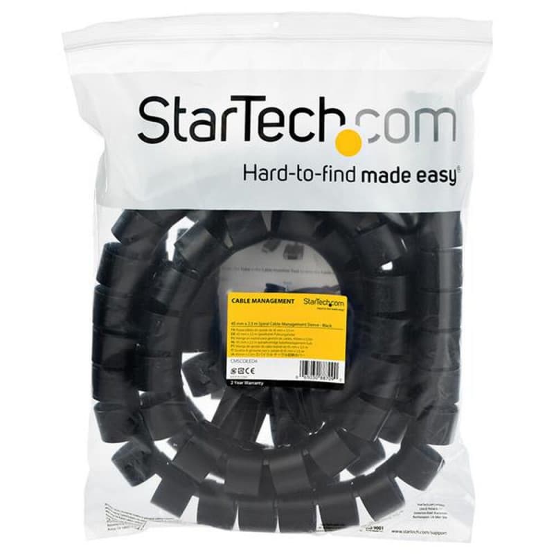 Startech.com Gaine spirale range-câble Noir - 2,5 m - Diamètre de 45 mm - Image 1