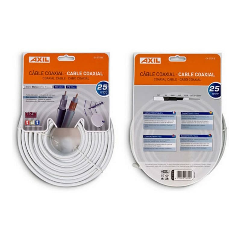 Câble Coaxial Antenne TV Engel 25 m Blanc - Image 1