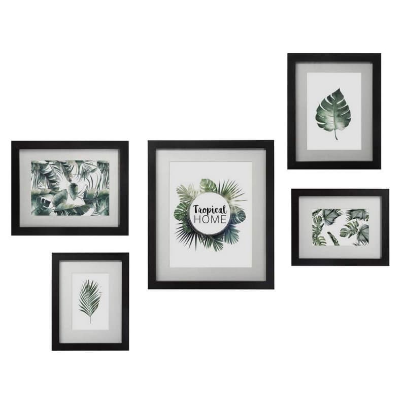 Cadre photo Atmosphera Noir Bois (5 Pièces) - Image 1