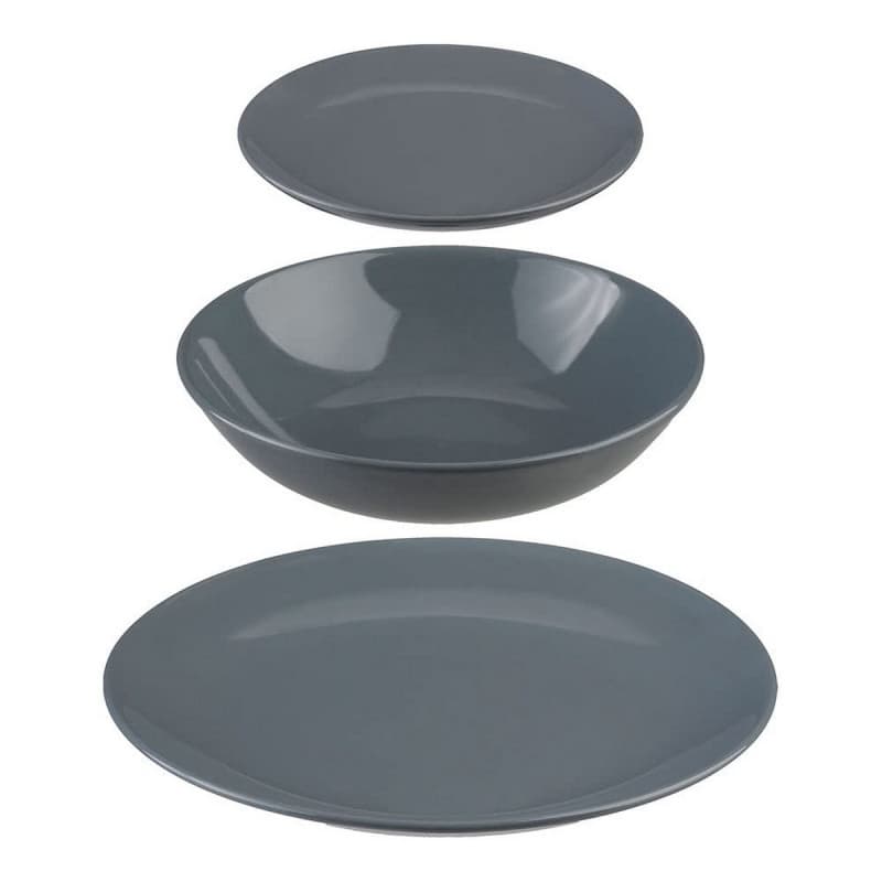 Assietes Secret de Gourmet Céramique Gris (18 Pièces) - Image 1