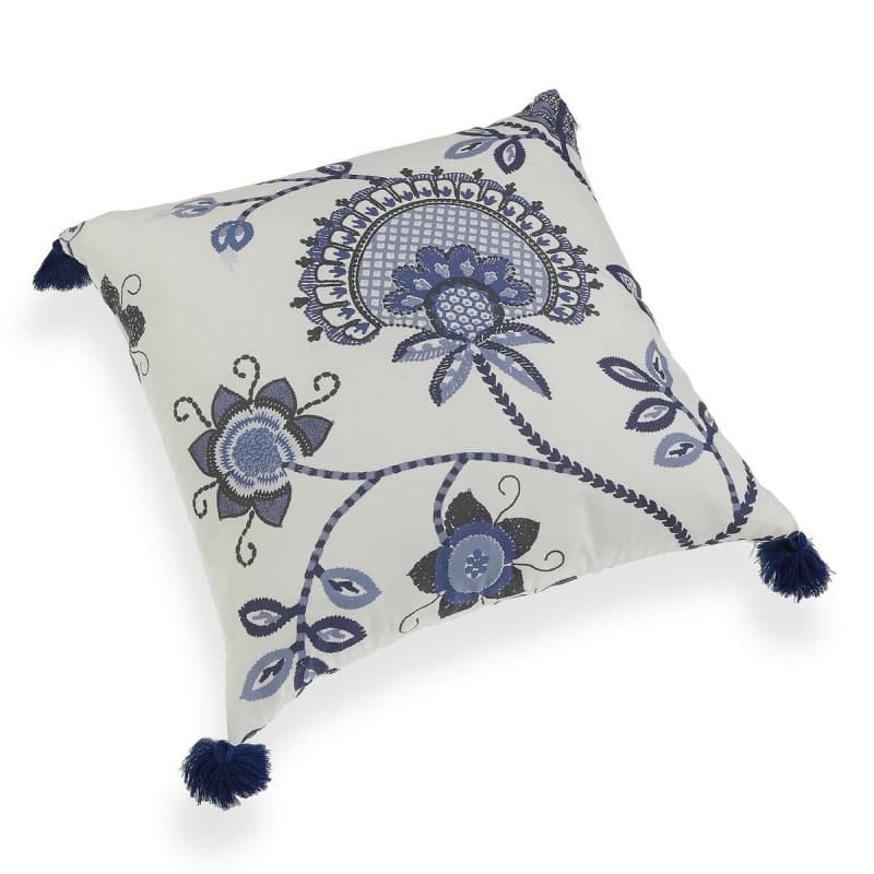 Coussin Versa Bleu Pompons Polyester (45 x 45 cm) - Image 1
