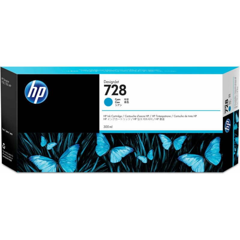 HP 728 DesignJet cartouche d'encre cyan, 300 ml - Image 1
