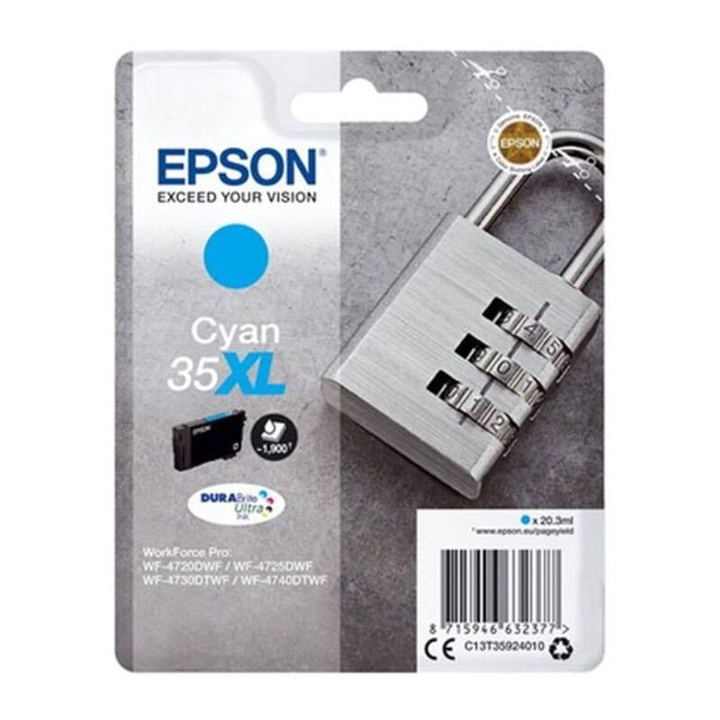 Epson Padlock Singlepack Cyan 35XL DURABrite Ultra Ink - Image 1