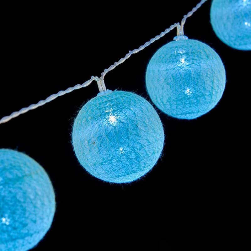 Guirlande de boules LED Ø 6 cm Menthe 2 m - Image 1