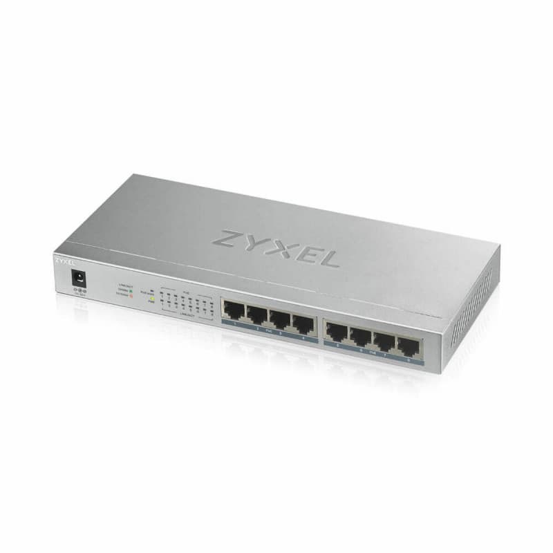 Zyxel GS1008HP Non-géré Gigabit Ethernet (10/100/1000) Connexion Ethernet, supportant l'alimentation via ce port (PoE) Gris - Image 1