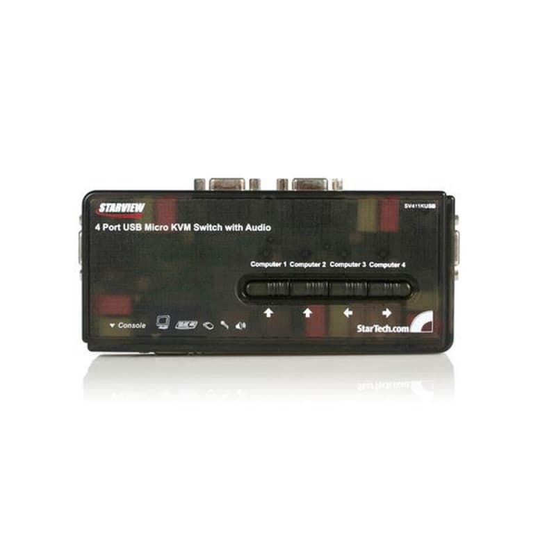 Startech.com Kit commutateur noir KVM USB 4 ports avec audio et câbles - Image 1