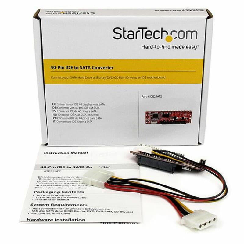 Startech.com Adaptateur IDE 40 pin PATA vers SATA pour disque dur / SSD 2.5" ou 3.5" et graveur optique 5.25" - Image 1