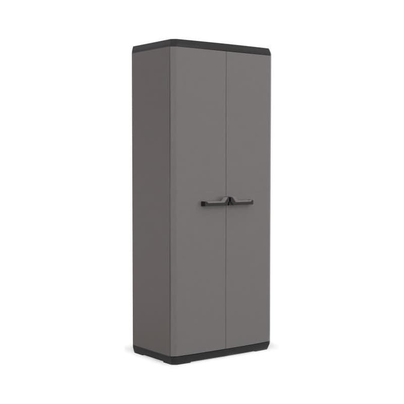 Armoire de rangement utilitaire Più - KETER - 3 tablettes réglables - Gris anthracite et noir - Image 1