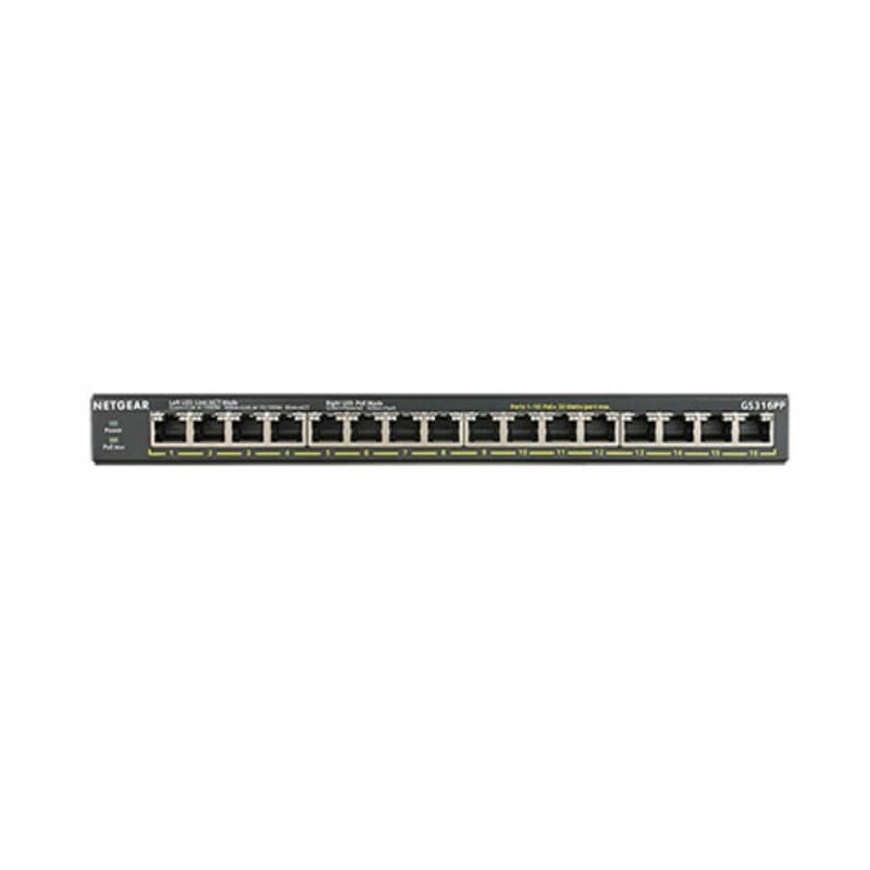 Netgear GS316PP Non-géré Gigabit Ethernet (10/100/1000) Connexion Ethernet, supportant l'alimentation via ce port (PoE) Noir - Image 1