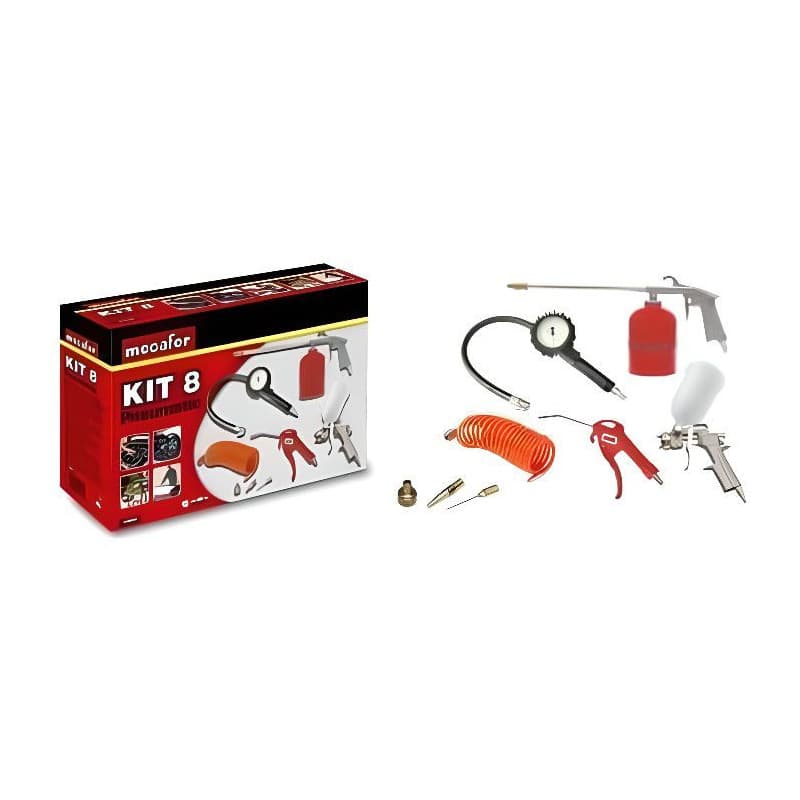 Kit d'accessoires pour compresseur d'air Mecafer 8 Pièces - Image 1