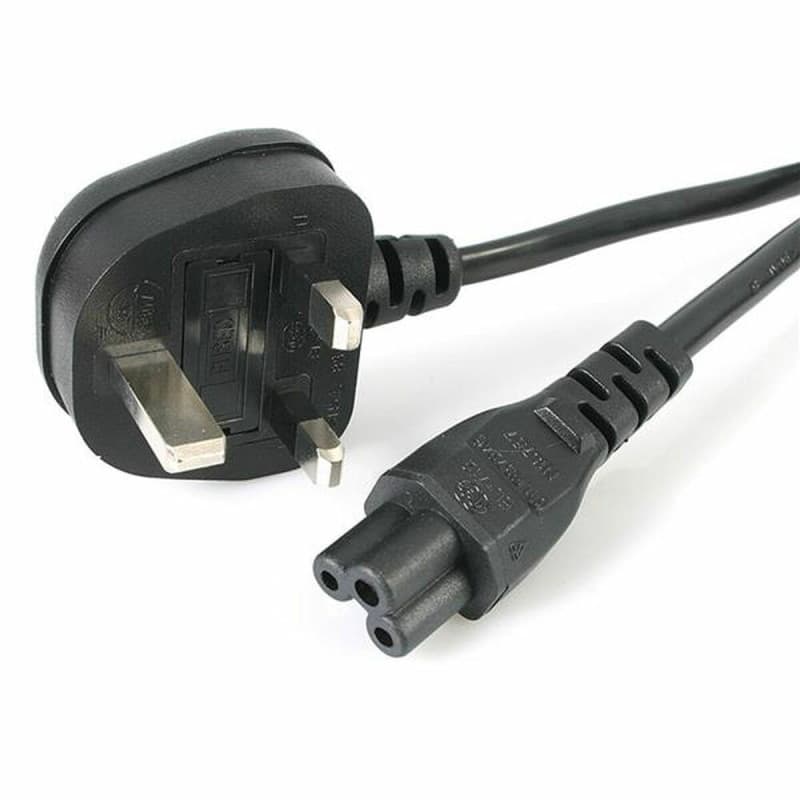 Startech.com Cordon d'alimentation en trèfle pour GB BS1363 vers C5 de 2m pour ordinateur portable M/F - Noir - Image 1