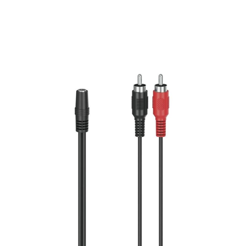 Hama 00205186 câble audio 0,1 m 2 x RCA 3,5mm Noir, Rouge - Image 1