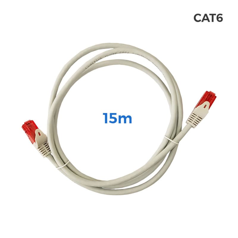 Câble Réseau Rigide UTP 6ème Catégorie EDM Gris 15 m - Image 1