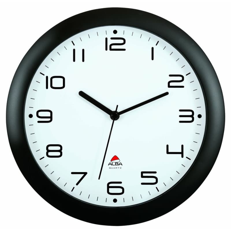 Horloge Murale Archivo 2000 Noir Métal Verre Ø 30 cm Blanc Rond - Image 1