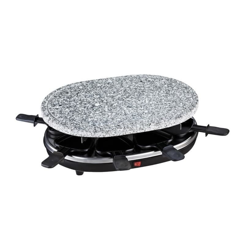 Appareil a raclette et pierre a cuire 8 personnes - H.KoeNIG RP85 - Puissance 900W - Gris - Image 1