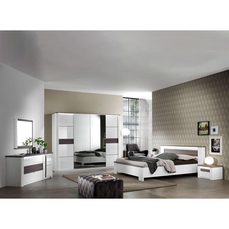Le lit 160 X 200 CM COLORIS BLANC / CHENE GRIS - Image 1