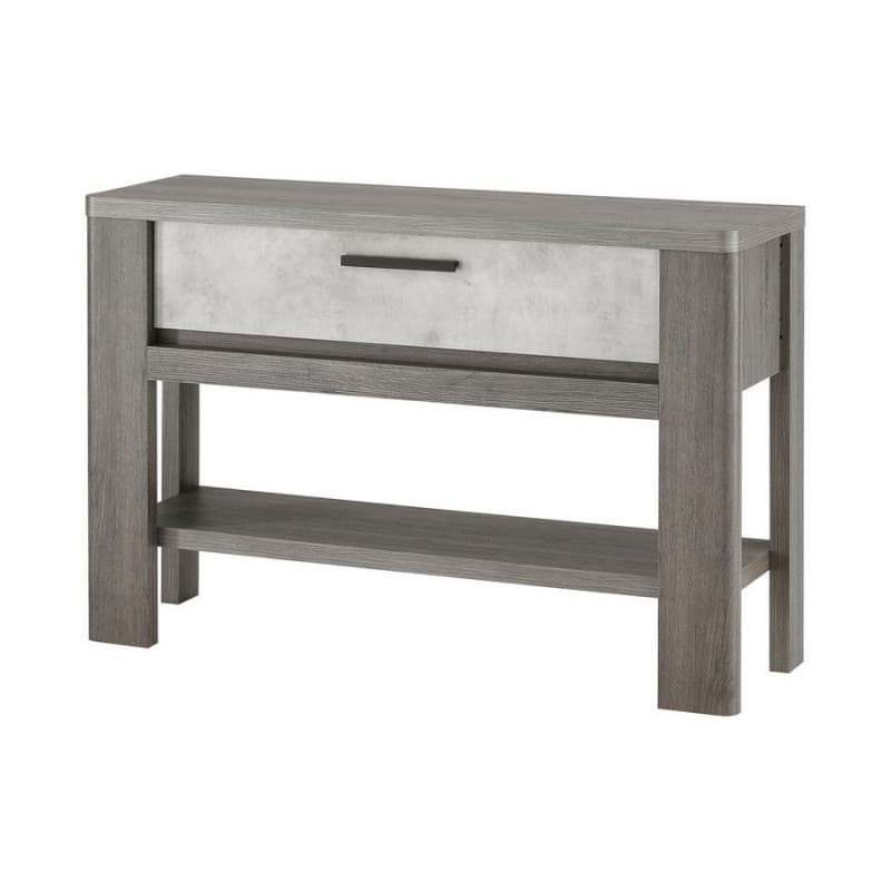 CONSOLE 1 TIROIR IMITATION CHENE GRIS ET BETON - Image 1