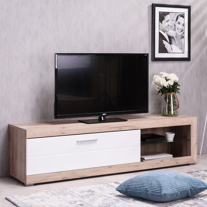 le meuble tv 1 porte abattante 2 niches. - Image 1