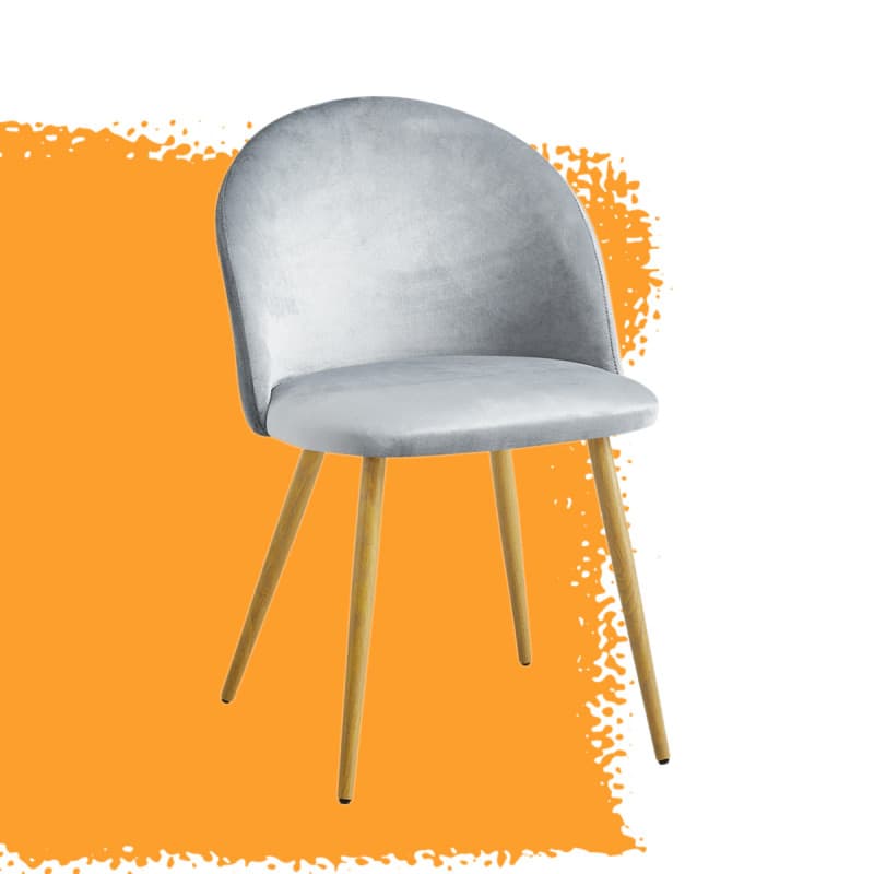Chaise en velour disponible en GRIS FONCE - Image 1