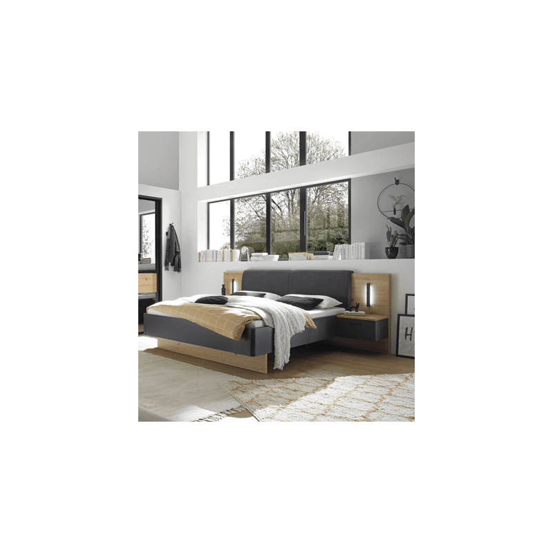 LE LIT 160 x 200 cm + 2 CHEVETS ET TETE DE LIT. - Image 1
