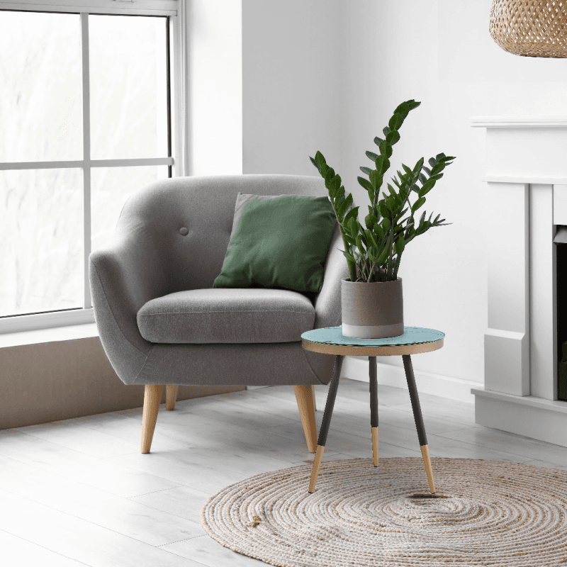 TABLE BASSE BLANC MARBRE NOIR - Image 1
