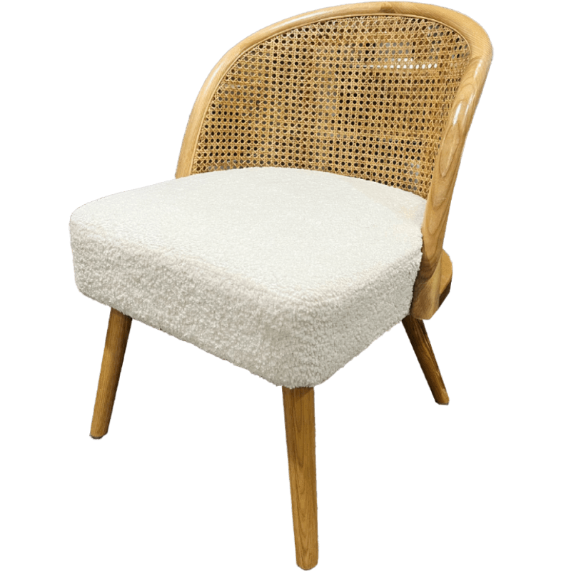 Fauteuil coloris blanc et marron - Image 1