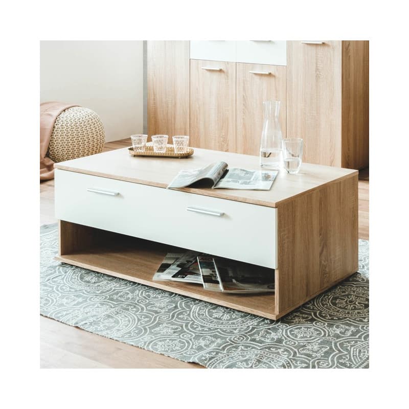 Table basse – Style contemporain coloris beige - Image 1
