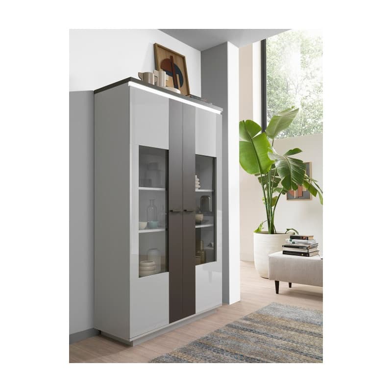 VITRINE 2 PORTES - Coloris blanc laqué - Image 1