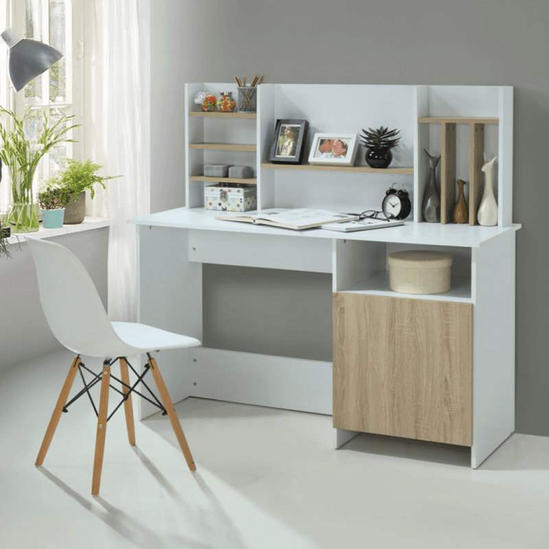 Bureau avec rangements – Coloris Beige Hêtre - Image 1