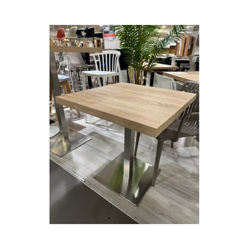 Table carrée chêne Artisan et argent - Image 1