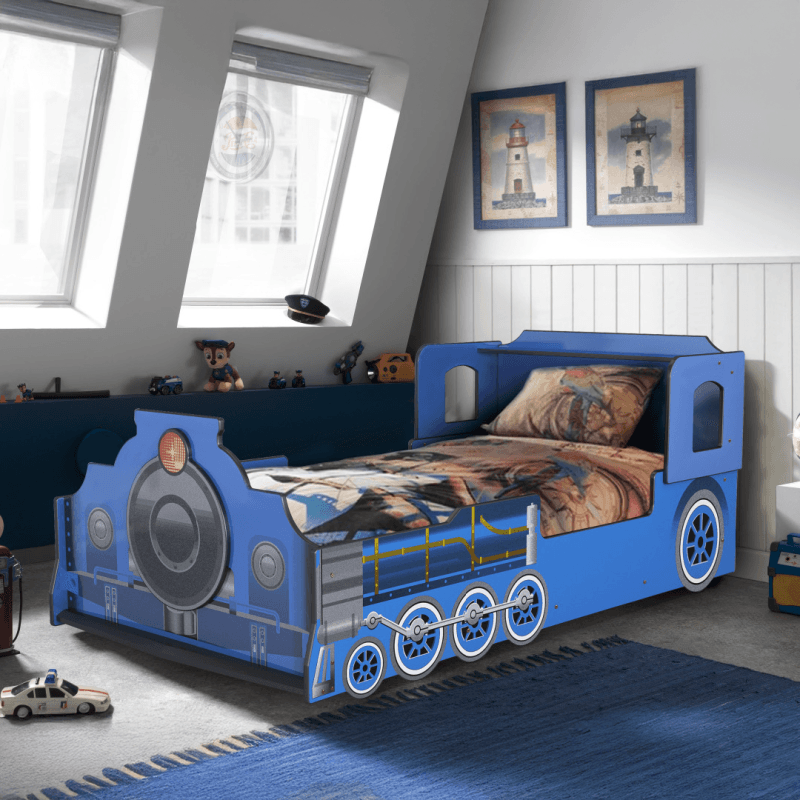 Lit locomotive ROUGE 90 x 190 cm + sommier - Image 1