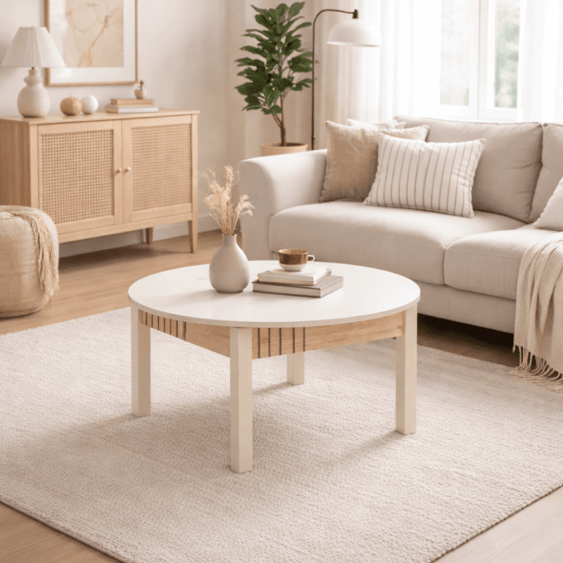 Table basse - Coloris chêne/blanc - Image 1