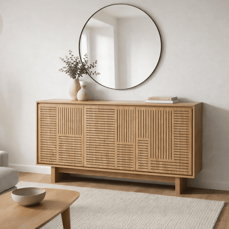 Buffet Bas – 3 Portes – Coloris chêne - Image 1