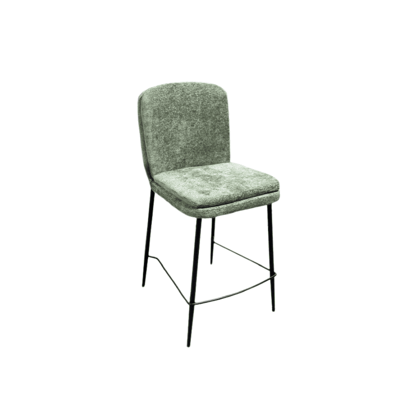 Tabouret de bar rembourré – Pieds métal noir - Image 1