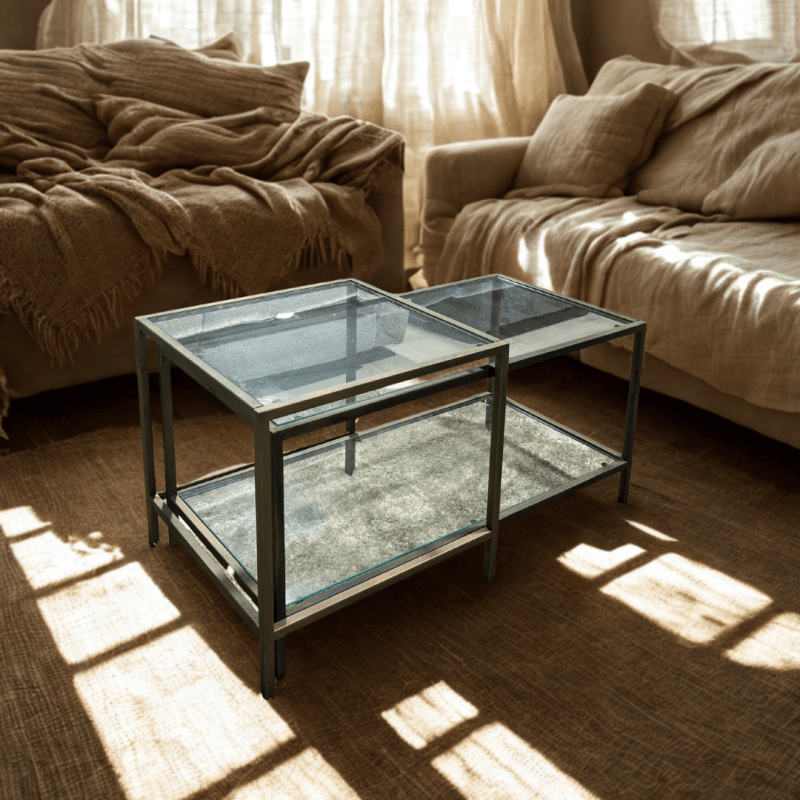 Lot de 2 tables basses - Coloris doré - Image 1