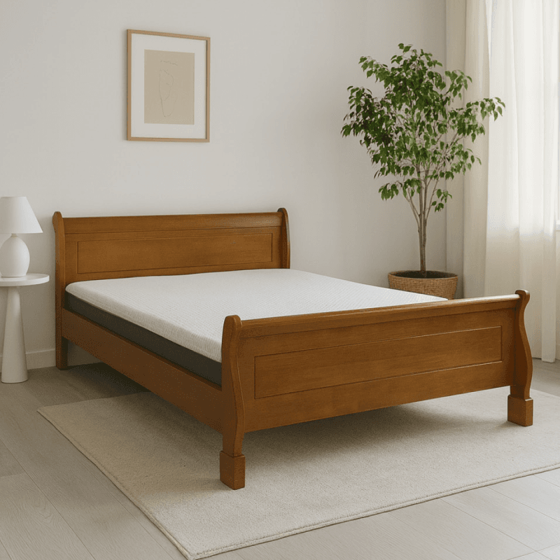 Lit en bois massif 140 x 190 cm. - Image 1