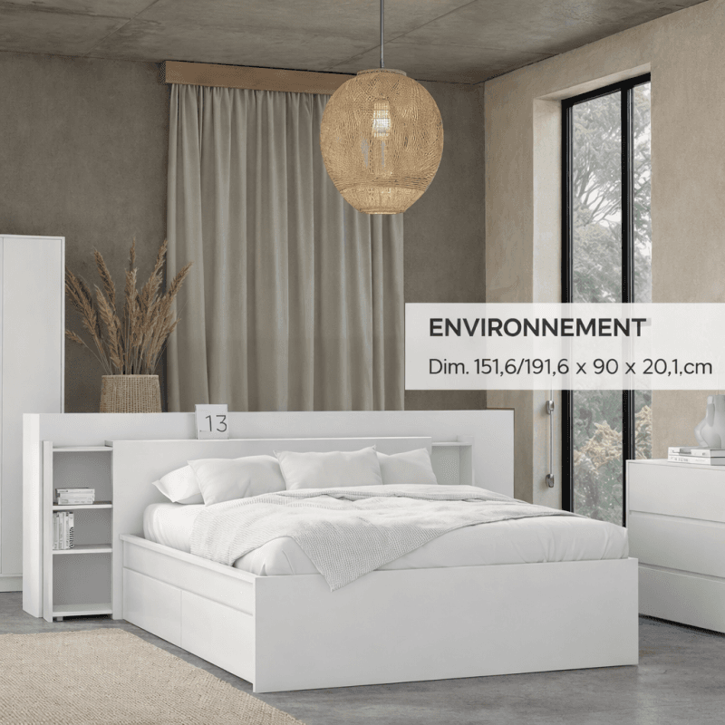 Environnement de lit avec étagères - 2 coloris au choix -