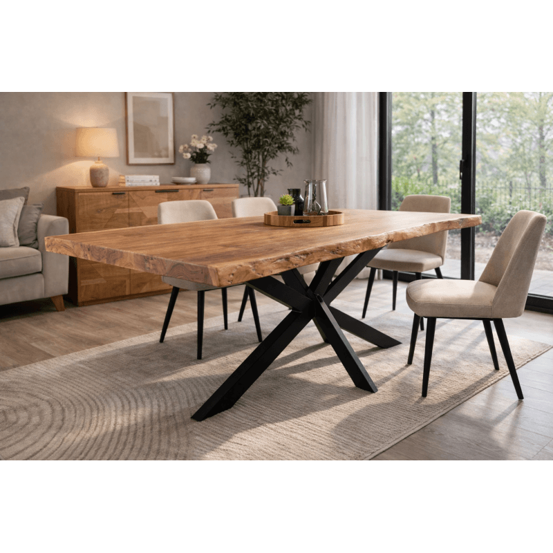 Table repas - Coloris chêne - Image 1