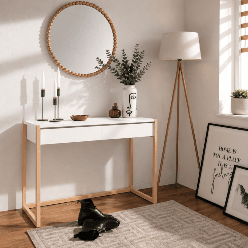 Console 2 tiroirs - Coloris blanc - Image 1