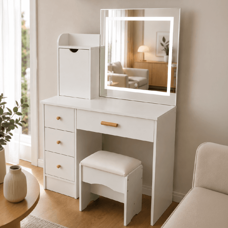 La coiffeuse LED + tabouret. - Image 1